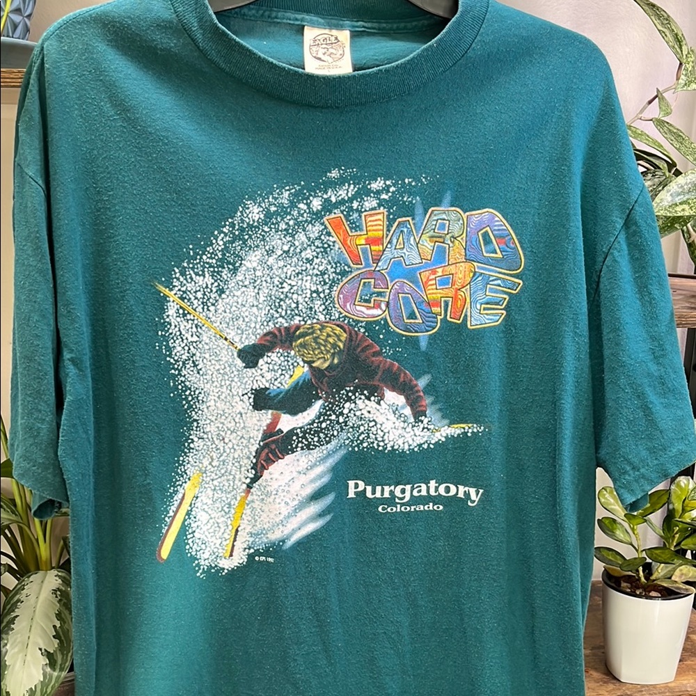 Teal Hardcore Ski Graphic T-Shirt